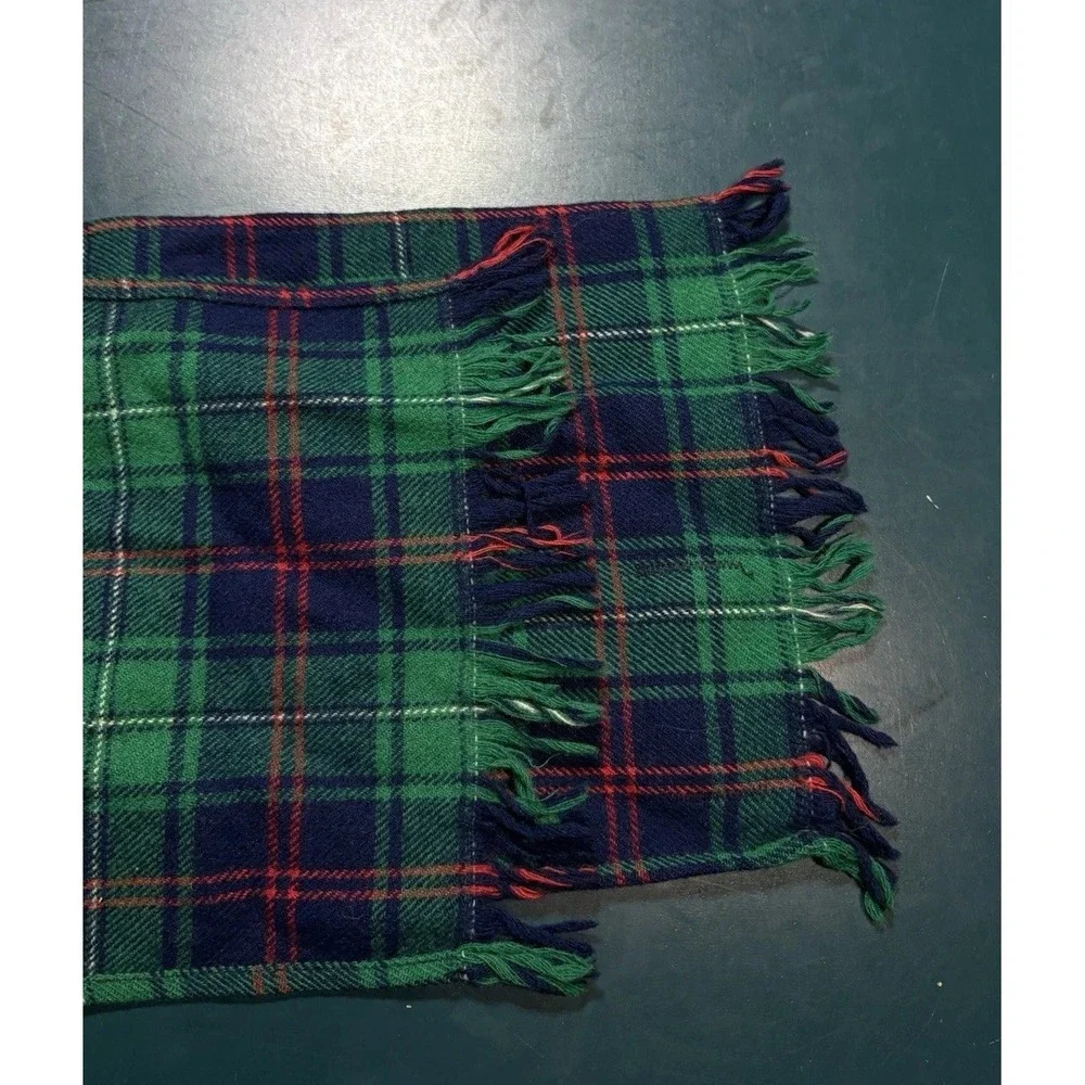 Vintage Pendleton Woolen Mills Tartan Plaid Pure Virgin Wool Scarf‎ Made In USA